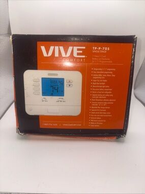 New VIVE Comfort TP-P-705 Programmable Thermostat | Brand New In Box